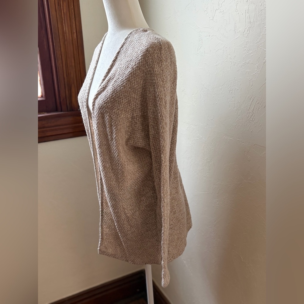 American Eagle Oatmeal Beige Marled Knit Open Front Cardigan Small - Picture 5 of 8